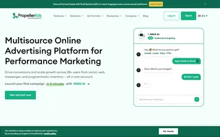 Propellerads Homepage With Niko Ai Campaign Chat