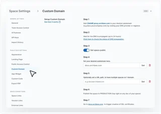 Custom Domain Settings