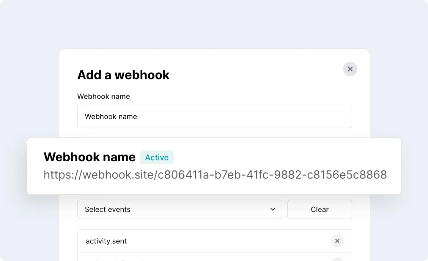 Webhook Configuration Panel