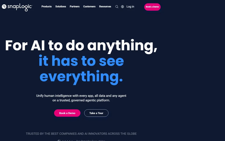 Snaplogic Homepage With The Ai Platform Headline