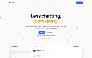 Lindy Homepage With Chat Interface