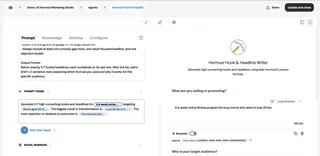 Agent Builder Prompt Tab With Live Preview