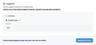 Monthly Credit Limit For Public Users