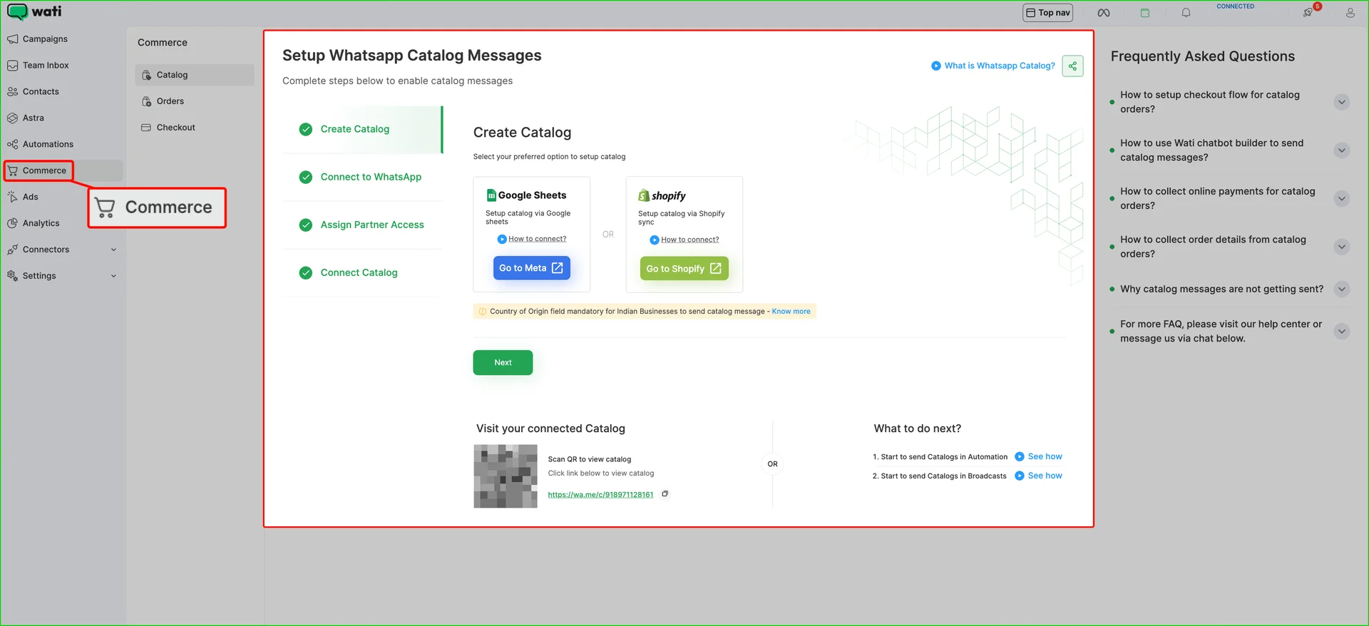 Whatsapp Catalog Setup