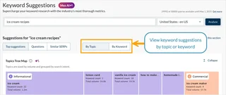 Keyword Suggestions Results View