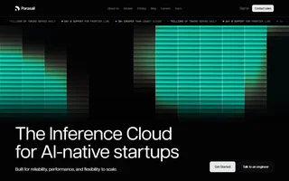 Parasail Homepage With Inference Cloud Headline