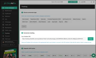 Tracking Page With Postback Url