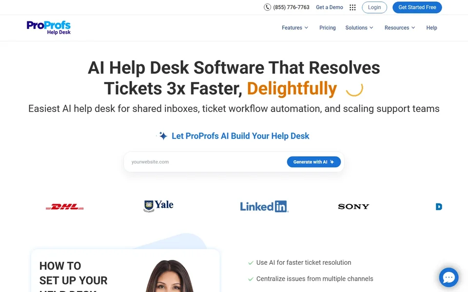 Proprofs Help Desk Homepage With Ai Builder