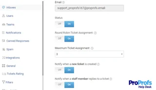 Inbox Settings With Round Robin Assignment