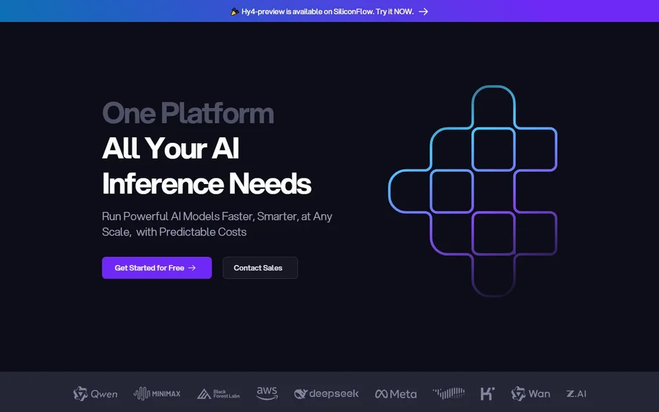 Siliconflow Homepage For Its Inference Platform