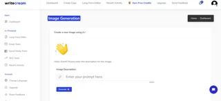 Ai Image Generator With The Tool Sidebar