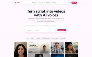 Fliki Homepage With The Video Composer