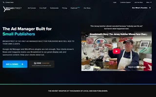 Broadstreet Homepage With The Ad Manager Headline