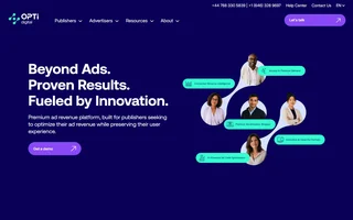 Opti Digital Homepage With The Platform Headline