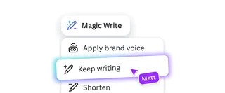 Magic Write Ai Writing Menu