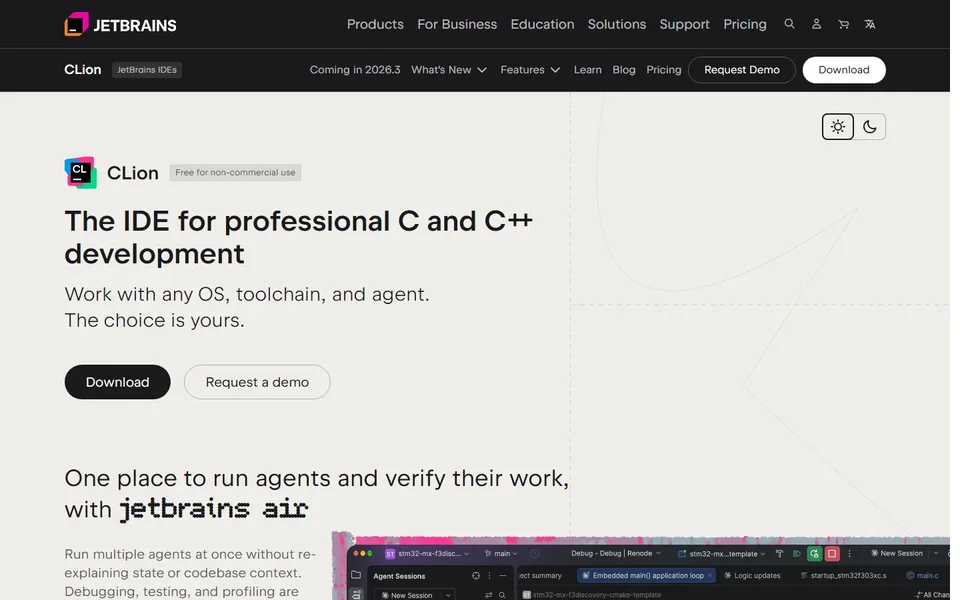 Clion Homepage With The Ide Headline