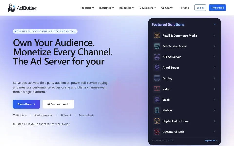 Adbutler Homepage With The Ad Server Overview