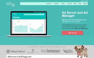 Adplugg Homepage With The Ad Manager On A Laptop