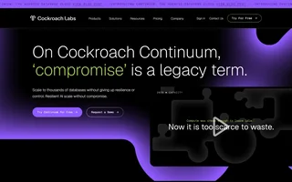 Cockroachdb Homepage With Continuum Headline