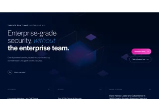 Cynet Homepage With Enterprise Security Headline