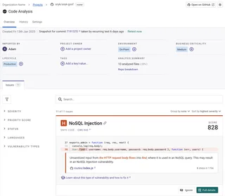 Code Analysis Project Issues List