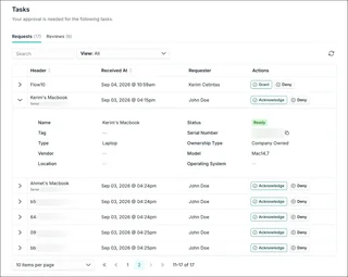 Tasks Queue For Approval Requests