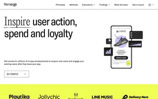 Remerge Homepage Hero With A Shopping Ad Mockup