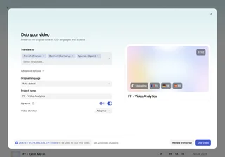 Dub Video Dialog For Translating A Video