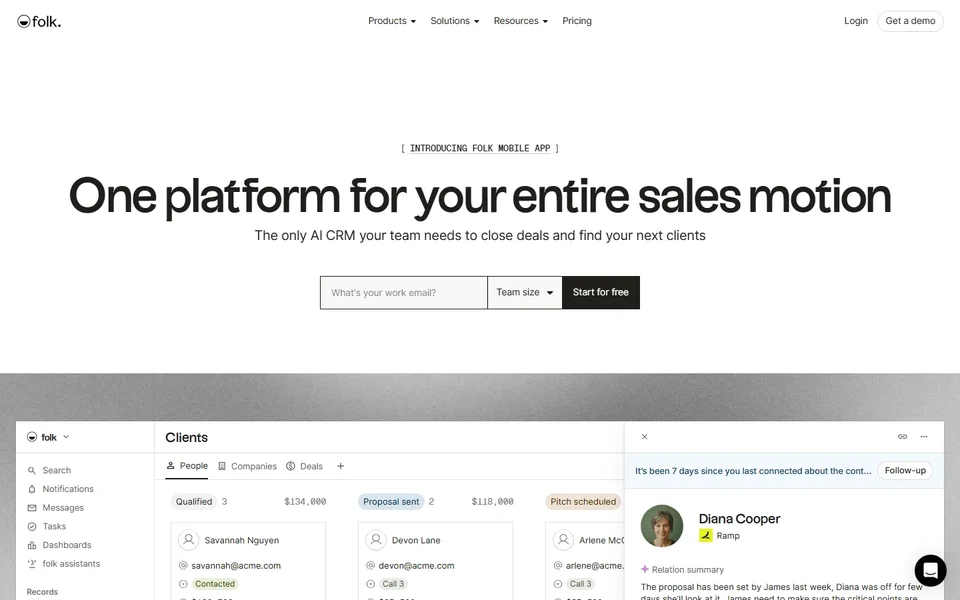 Folk Homepage With A Dashboard Preview
