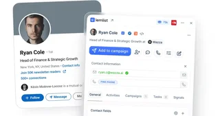 Lemlist Chrome Panel Beside A Linkedin Profile