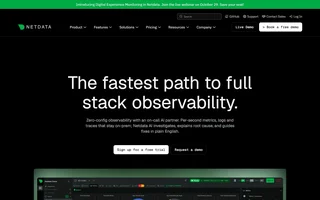 Netdata Homepage With Live Dashboard Peek