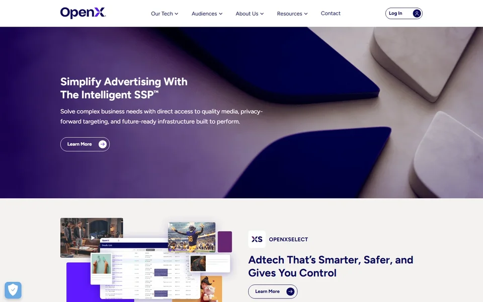 Openx Homepage With The Intelligent Ssp Headline
