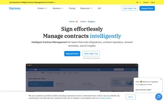 Signeasy Homepage With The Contract Dashboard