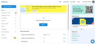 Web App Home With Document Folders And Upload