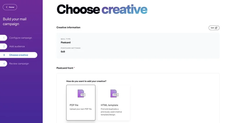 Creative Upload Step