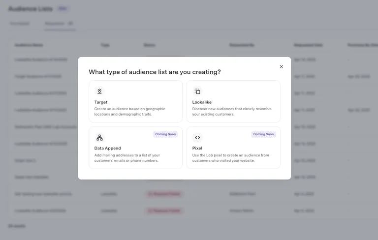 Audience List Types