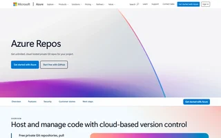Azure Repos Product Page With Sign Up Buttons