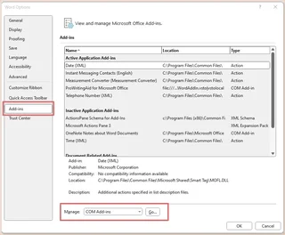 Microsoft Word Add In