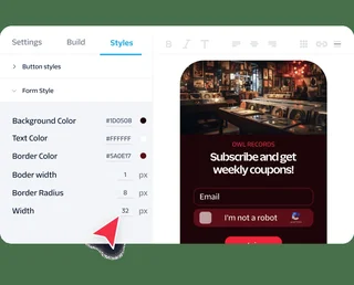 Signup Form Style Editor
