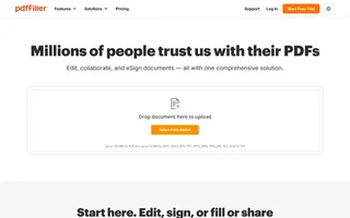 Pdffiller Homepage