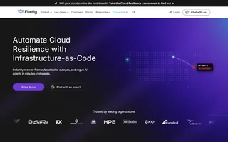 Firefly Homepage With Cloud Resilience Headline