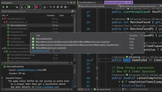 Test Explorer With Test Results