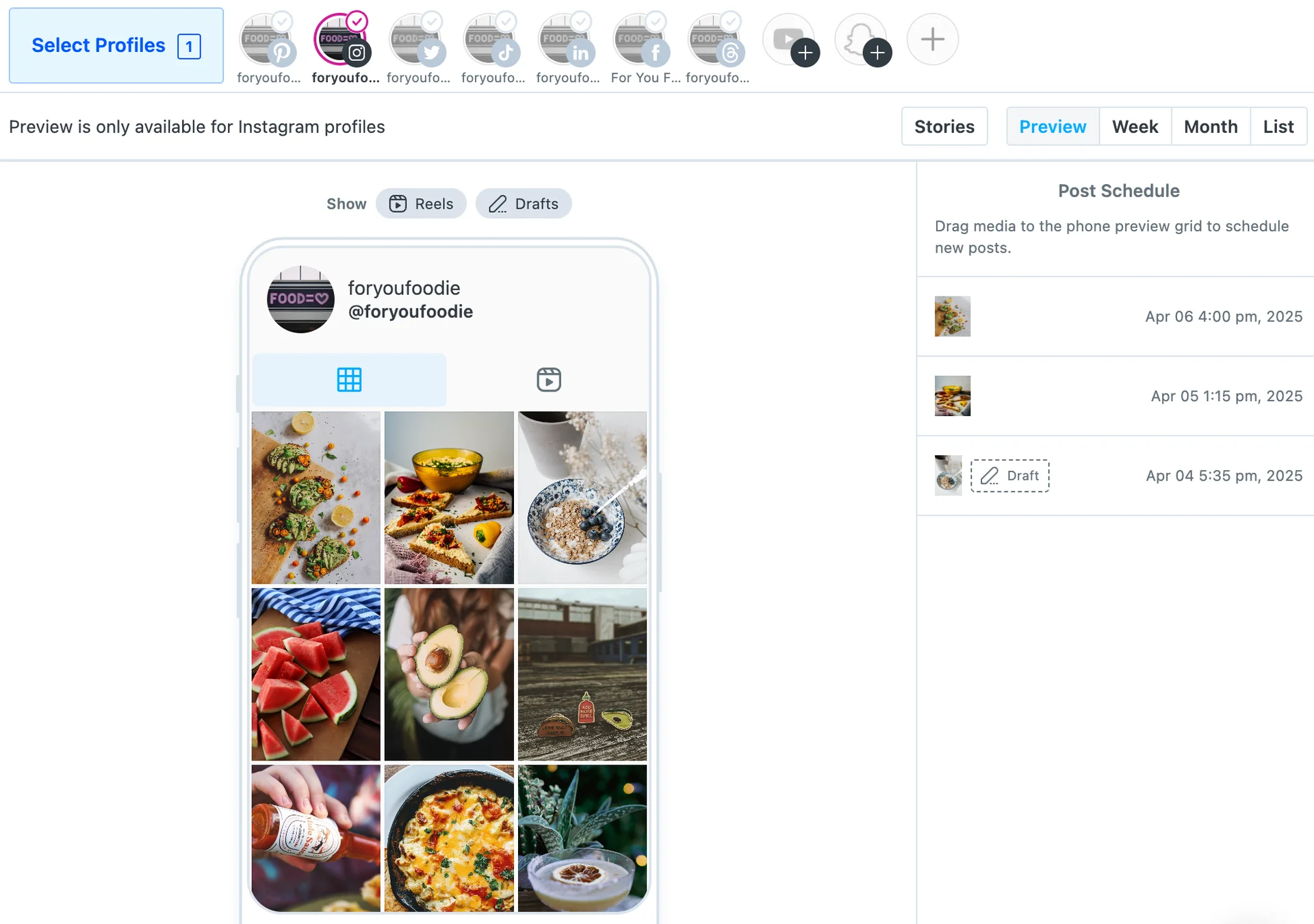Visual Instagram Planner