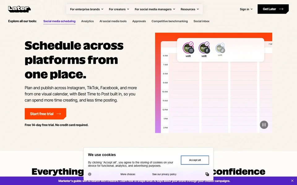 Later Social Homepage