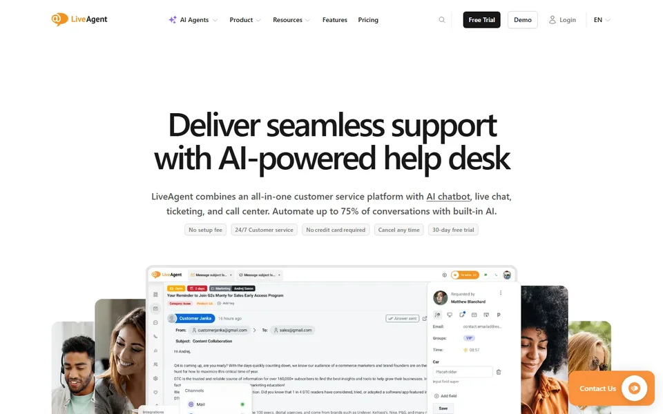 Liveagent Homepage With The Ticket View