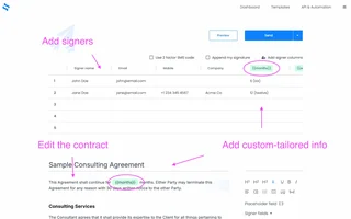 Bulk Send Table Of Signers And Placeholders