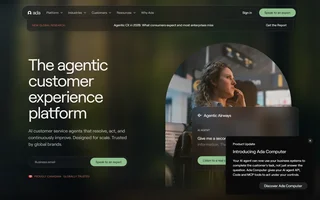 Ada Homepage Hero With Ai Agent Demo Card