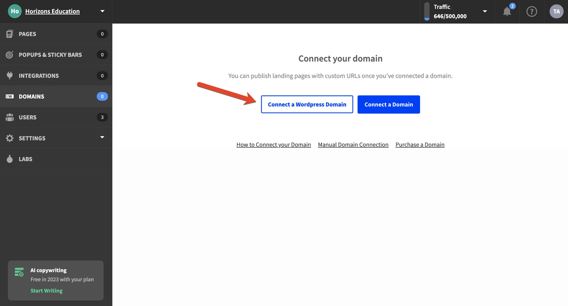 Connect A Wordpress Domain