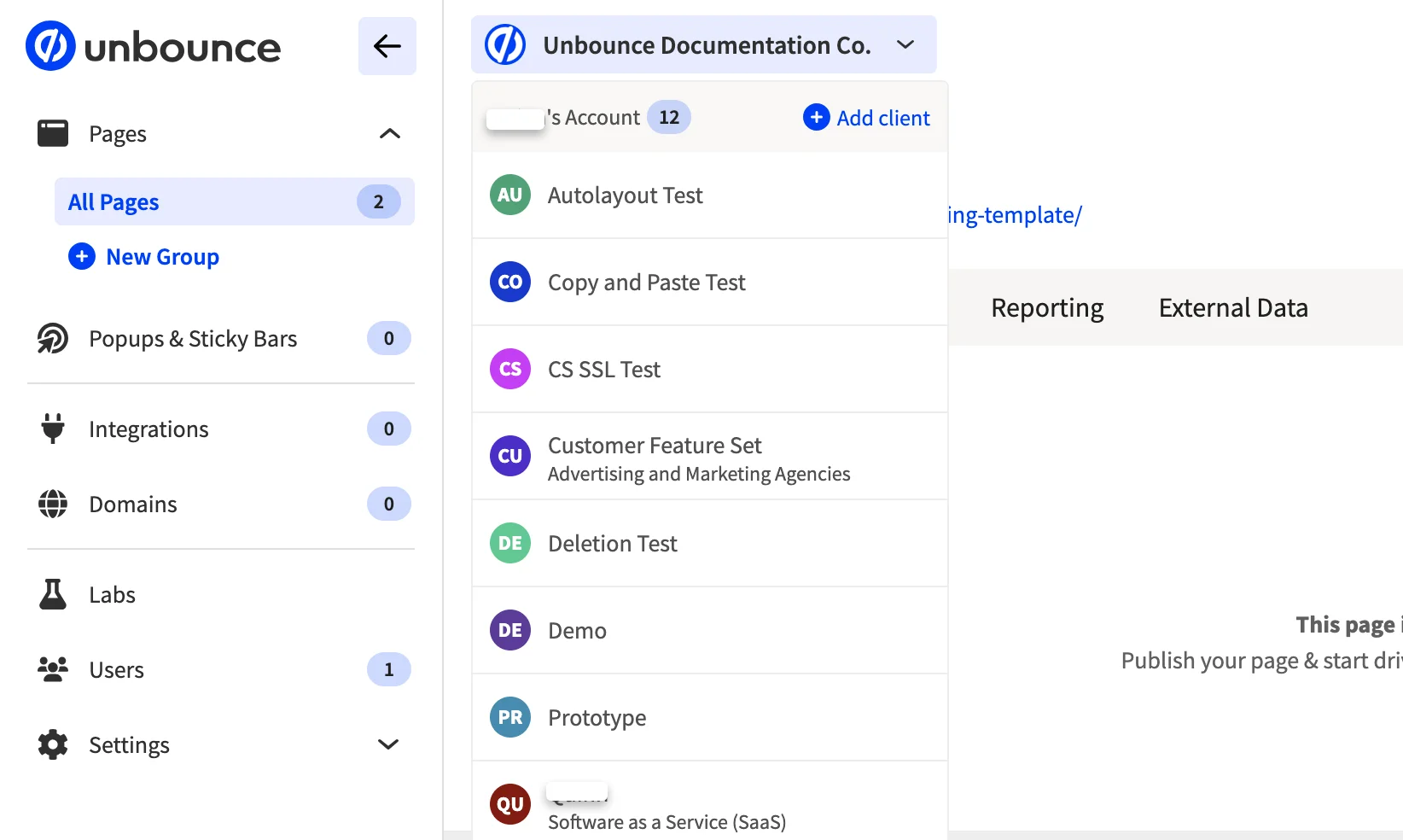 Client Sub Accounts Switcher
