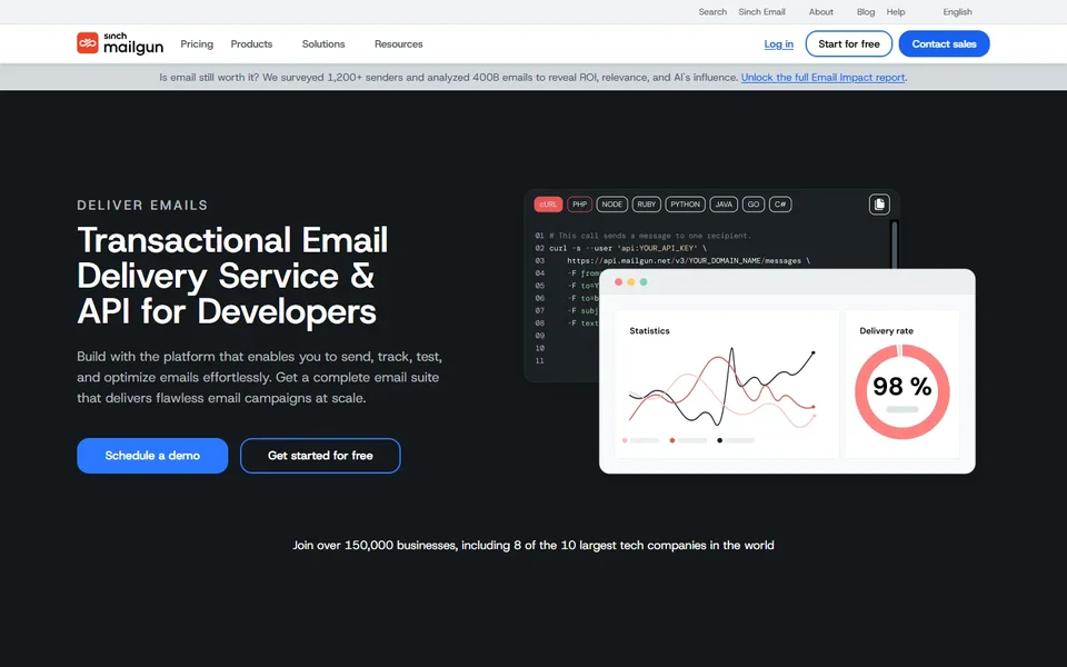 Mailgun Homepage